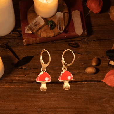 FreeThinkerProject Earrings Forest Mushroom Earrings Witchcraft Supplies