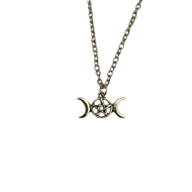 FreeThinkerProject Necklace Silver Triple Moon Necklace Witchcraft Supplies