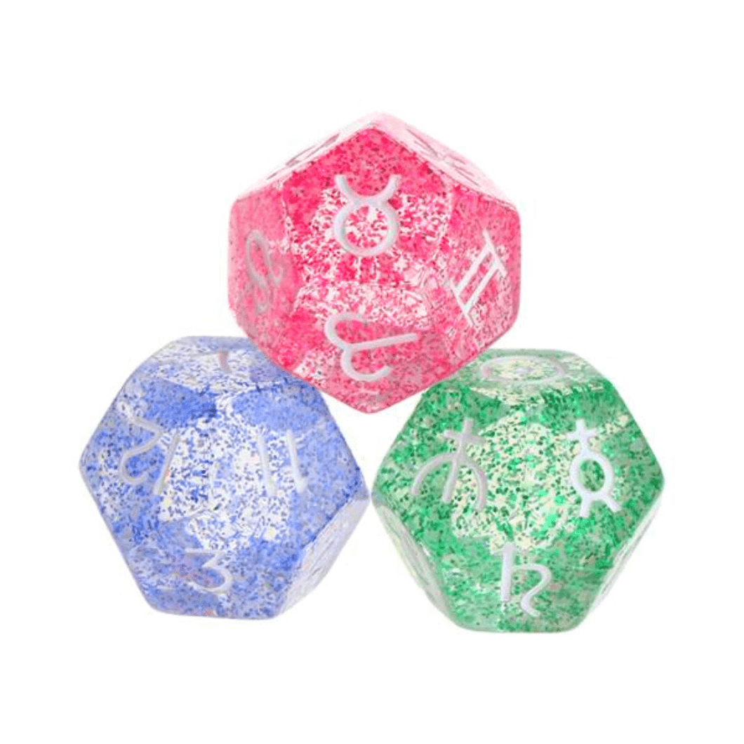 FreeThinkerProject Divination Astrology Dice - Crackled Resin Witchcraft Supplies