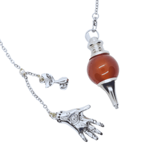 Load image into Gallery viewer, FreeThinkerProject Divination Carnelian Round Dowsing Pendulum Witchcraft Supplies
