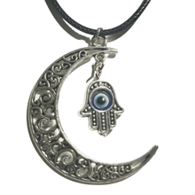 Load image into Gallery viewer, FreeThinkerProject Necklaces Evil Eye Waning Moon Necklace Witchcraft Supplies
