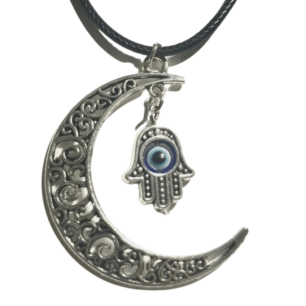 FreeThinkerProject Necklaces Evil Eye Waning Moon Necklace Witchcraft Supplies