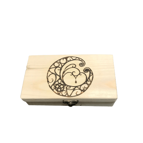 FreeThinkerProject Storage Box Moon Wood Storage Box Witchcraft Supplies