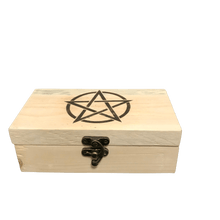 Load image into Gallery viewer, FreeThinkerProject Storage Box Pentacle Wood Storage Box Witchcraft Supplies
